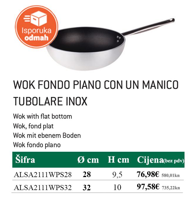 Pentole Agnelli Radiant Flat Bottom Wok with Stainless Steel Handle, Aluminium - Silver, Silver, 32 cm